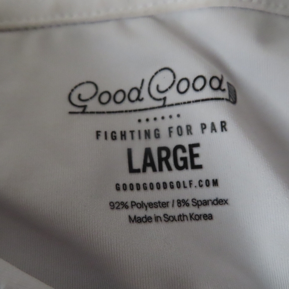 Good Good Polo Shirt Mens Large blue All Over Print Performance Stretch Logo - Picture 7 of 7